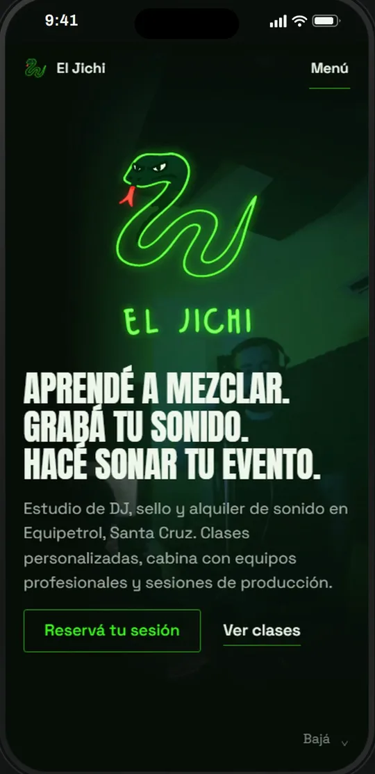 La web de El Jichi en un celular